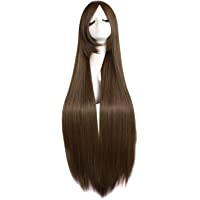 MapofBeauty 39 pulgada- 100 cm Peluca Cosplay Natural Larga Recta Del Pelo Liso (marrón)